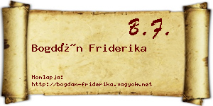 Bogdán Friderika névjegykártya