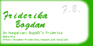 friderika bogdan business card
